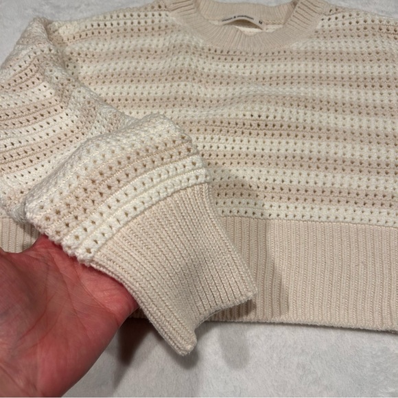 Moon & Madison‎ off-white/cream open knit cropped sweater Size Medium - Picture 5 of 9